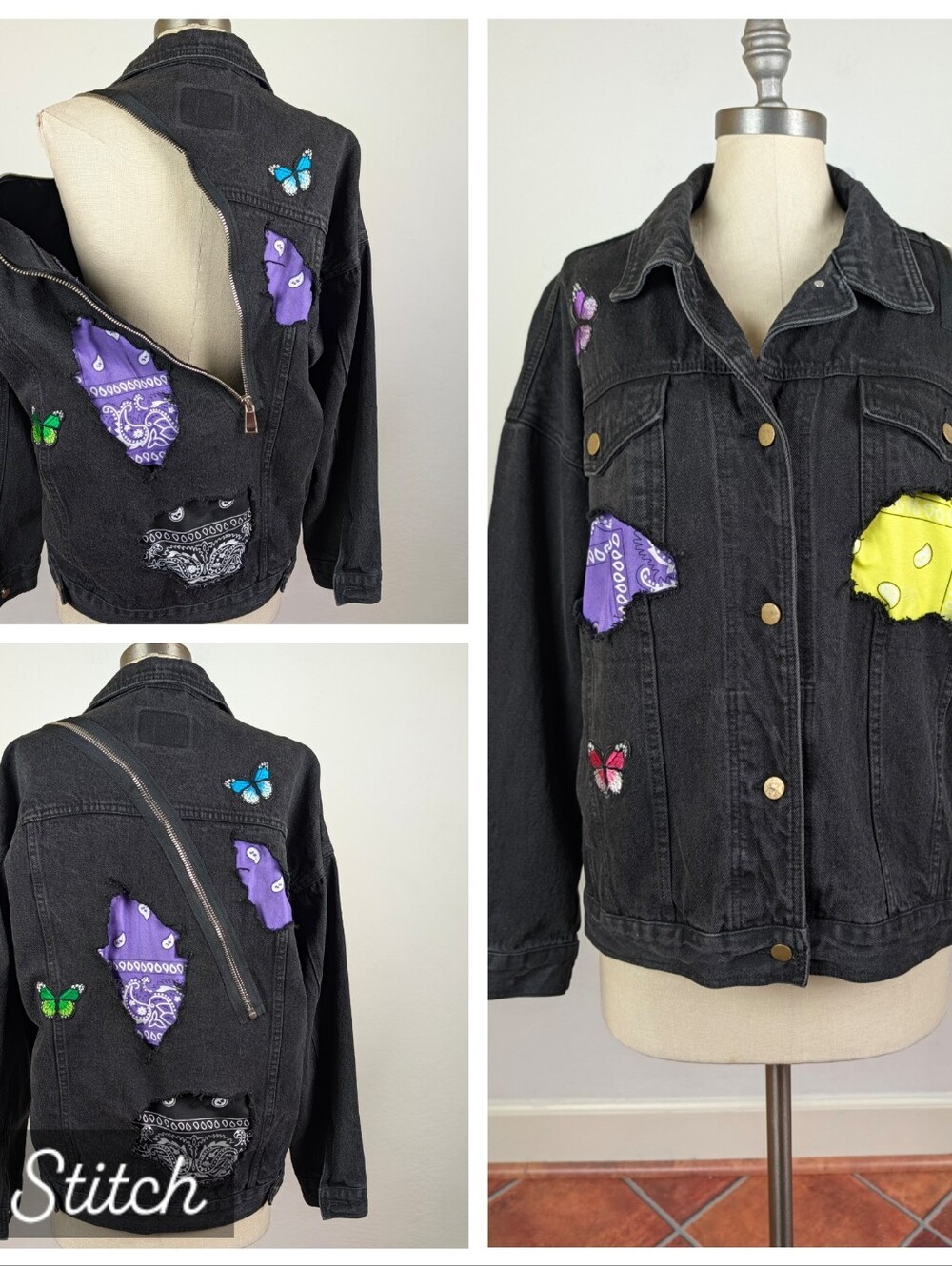 Hell System 2020 Denim Patchwork Streetwear Jacket